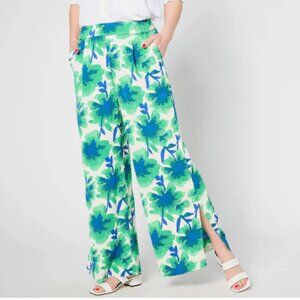 Studio Park Leah Williams Bold Floral Soft Woven Pant-Green-Tall Medium-A634586